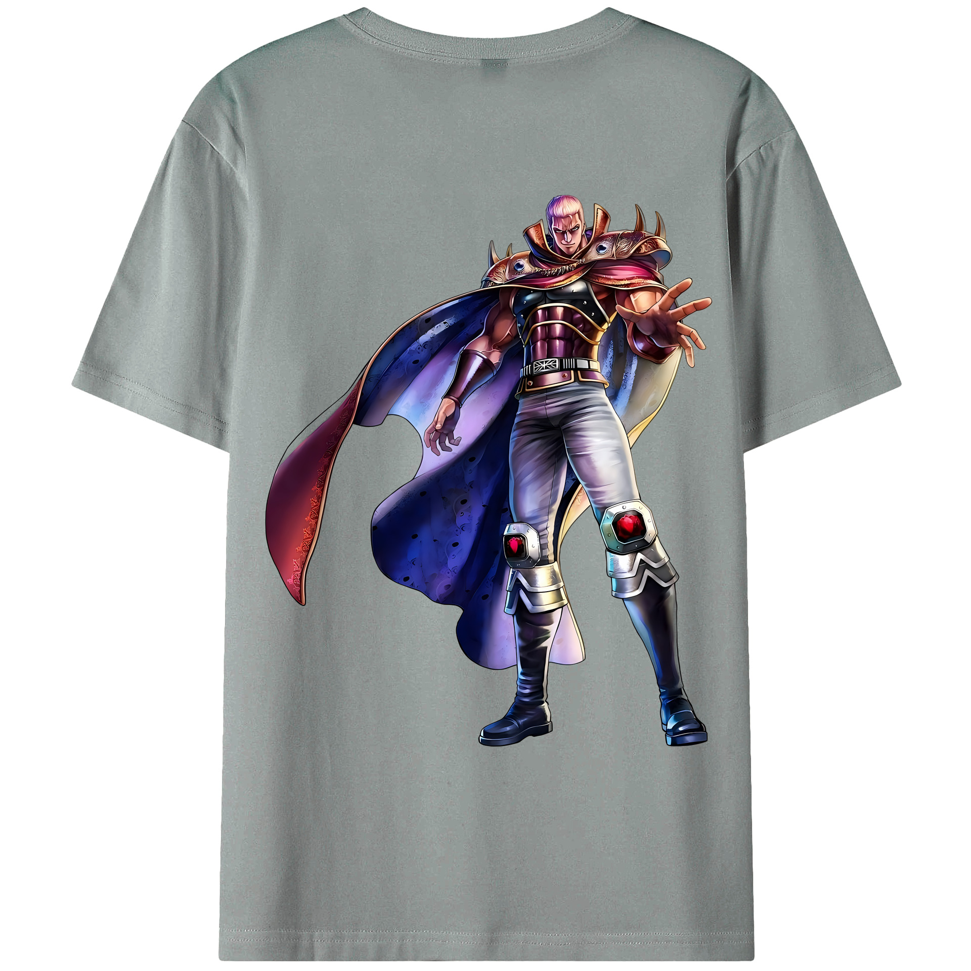 （画像用） 北斗の拳 Fist of the North Star 綿100％ メンズ半袖Tシャツ（バックプリント） 通気性